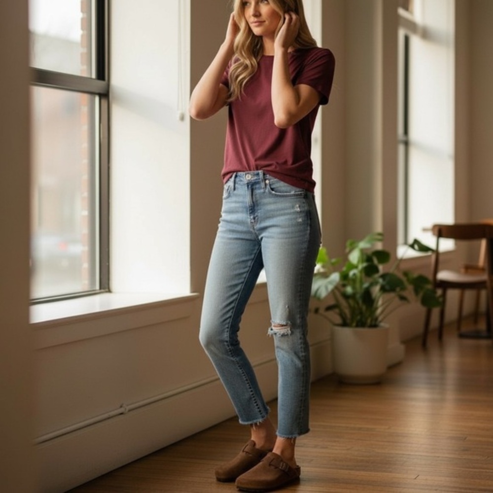 Madewell The Perfect Vintage Jeans Size 27 Light Wash Distressed